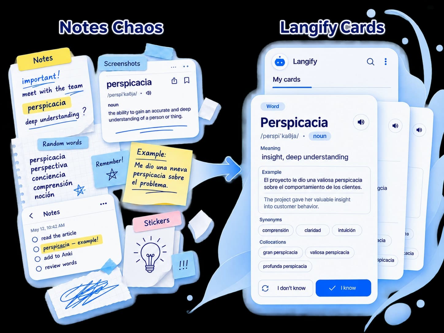 Reviewing words in a mobile rhythm with Langify